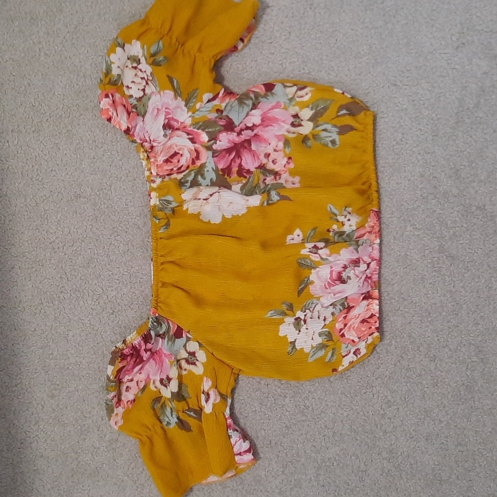 Small yellow floral print shirt